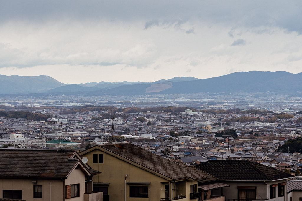 Looking over parts of Nara prefecture on a cloudy day